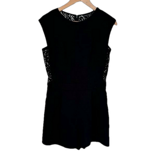 Warehouse Black Dressy Romper with Lace Back and Sides. Size 6